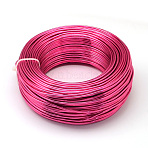 Round Anodized Aluminum Wire, Bendable Metal Craft Wire, for DIY Jewelry Craft Making, Deep Pink, 9 Gauge, 3.0mm, 25m/500g(82 Feet/500g)(AW-S001-3.0mm-05)