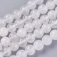Natural Quartz Crystal Beads Strands, Rock Crystal Beads, Round, 4~5mm, Hole: 0.8mm, about 79~88pcs/strand, 14.96''(38cm)(X-G-G776-02D)