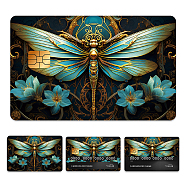 Plastic Waterproof Card Stickers, Self-adhesion Card Skin for Bank Card Decor, Rectangle, Dragonfly, 140x190mm(STIC-WH0032-137)