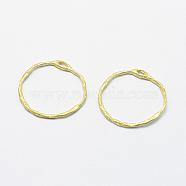 Brass Pendants, Lead Free & Cadmium Free & Nickel Free, Ring, Raw(Unplated), 20x21x1mm, Hole: 1x2mm(KK-E716-056C-RS)