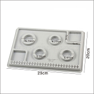 PE and Flocking Bead Design Boards, Bracelet Design Board, with Graduated Measurements, DIY Beading Jewelry Making Tray, Rectangle, Gray, 29x20x1.6cm(CON-PW0001-170B)