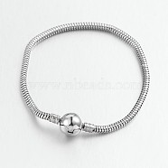 304 Stainless Steel Bracelets, Stainless Steel Color, 2-1/4 inch(5.7cm), 3mm(STAS-L137-01)