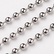3.28 Feet 304 Stainless Steel Ball Chains, Decorative Chains, Stainless Steel Color, 2.5mm(X-CHS-L015-41)