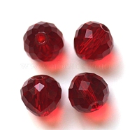Imitation Austrian Crystal Beads, Grade AAA, Faceted, Teardrop, Dark Red, 8mm, Hole: 0.9~1mm(SWAR-F067-8mm-05)