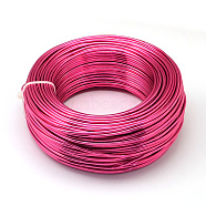 Round Aluminum Wire, Bendable Metal Craft Wire, for DIY Jewelry Craft Making, Deep Pink, 9 Gauge, 3.0mm, 25m/500g(82 Feet/500g)(AW-S001-3.0mm-05)