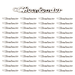 50Pcs Alloy Pendants, Word Cheerleader Charm, Antique Silver, 27.5x5x1.5mm, Hole: 1.4mm, 20pcs/bag(FIND-LP0002-40)