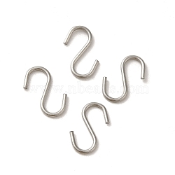 304 Stainless Steel S-Hook Clasp, Stainless Steel Color, 13.5x11x1mm(STAS-C085-03A-P)