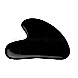 Natural Black Obsidian Gua Sha Boards, Scraping Massage Tools, Gua Sha Facial Tools, Heart, 71~73x48~55x5~6mm(X-G-J306-03C)
