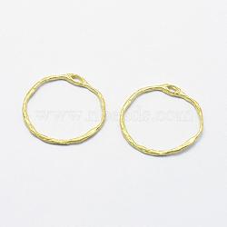 Brass Pendants, Lead Free & Cadmium Free & Nickel Free, Ring, Raw(Unplated), 20x21x1mm, Hole: 1x2mm(KK-E716-056C-RS)