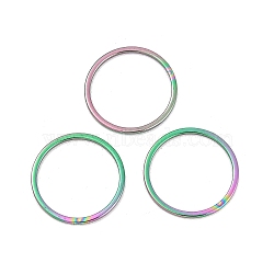 Ion Plating(IP) 304 Stainless Steel Linking Ring, Nickel Free, Round Ring, Rainbow Color, 16x0.8mm(STAS-S079-13-B01-M-NF)