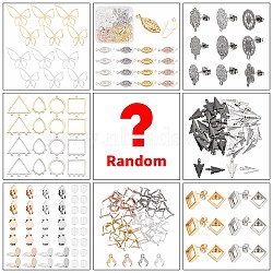 Lucky Bag, Random Styles Style Stainless Steel Earring Findings, Jewelry Clasps, Charms Kits, Random Color(DIY-LUCKYBAY-88)