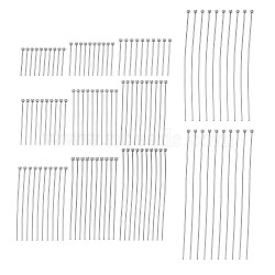 304 Stainless Steel Head Pins, Stainless Steel Color, 15~70mm, Head: 2mm, 110pcs/set(STAS-T065-20P)