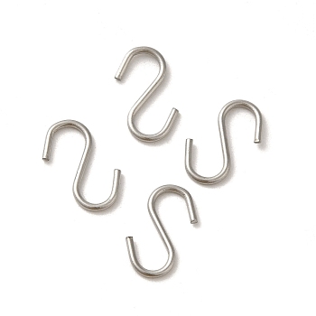 304 Stainless Steel S-Hook Clasp, Stainless Steel Color, 13.5x11x1mm