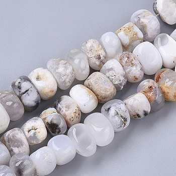 Natural White Agate Beads Strands, Tumbled Stone, Nuggets, 8~10x12~12x10~12mm, Hole: 1.2mm, about 42~46pcs/strand, 15.35~16.14 inch(39~41cm)