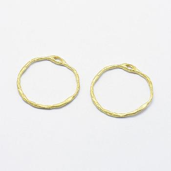 Brass Pendants, Lead Free & Cadmium Free & Nickel Free, Ring, Raw(Unplated), 20x21x1mm, Hole: 1x2mm