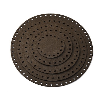 5Pcs Flat Round Felt Fabric, for DIY Crafts Sewing Accessories, Coffee, 100x2.8mm, Hole: 6mm