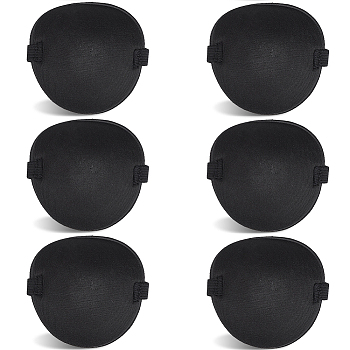 Polyester Single Eye Masks, Adjustable One-eyed Patch, Kid's Optic Correcting Trainng Eyeshade, with Sponge, Black, 304x10mm