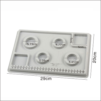 PE and Flocking Bead Design Boards, Bracelet Design Board, with Graduated Measurements, DIY Beading Jewelry Making Tray, Rectangle, Gray, 29x20x1.6cm