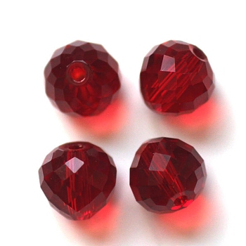 Imitation Austrian Crystal Beads, Grade AAA, Faceted, Teardrop, Dark Red, 8mm, Hole: 0.9~1mm