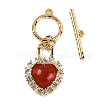 Natural Carnelian Toggle Clasps(KK-P283-39G)-2