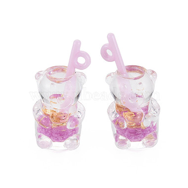 Imitation Bubble Tea/Boba Milk Tea Transparent Resin Pendants(RESI-T052-04D)-4