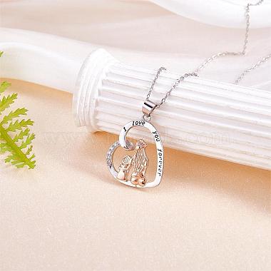 ожерелье с подвеской в виде сердца мать и дочь сидят рядом ожерелье милое ожерелье с полым сердцем подвески ювелирные изделия подарки для женщин день матери рождество день рождения годовщина(JN1099A)-4