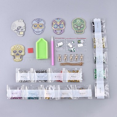 5D DIY Diamond Painting Stickers Kits For Key Chain Making(DIY-R076-007)-2