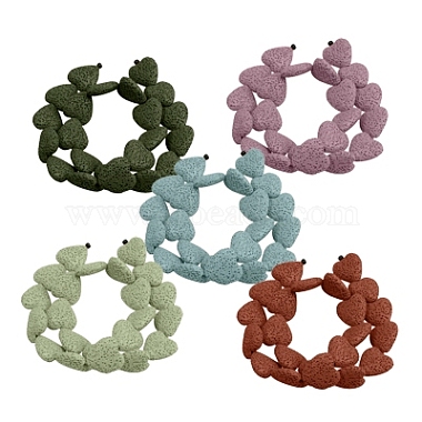 Dyed Natural Lava Rock Bead Strands(G917)-3