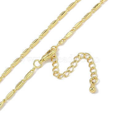 Rack Plating Brass Oval Link Chain Necklaces for Women(NJEW-K382-16A-G)-2