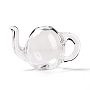 Miniature Glass Teapot, with Handle, for Dollhouse Kitchen Accessory Decorations, Clear, 33x20x19mm