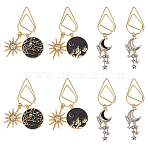 8Pcs 4 Styles Carbon Steel Paper Clips, with Alloy Enamel & Rhinestone Pendant, Star & Moon, Mixed Color, 63~72mm, 2pcs/set(AJEW-OC00033)