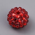 Opaque Acrylic Resin Beads, Round, Red, 16x14.5mm, Hole: 2.6mm(SACR-CJC0012-002A)