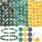 DIY Bracelets Making Kits, including Natural & Synthetic Gemstone Beads and Crystal Elastic Stretch Thread, Round, 0.7mm(DIY-PA0001-32)