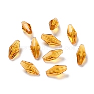 Transparent Glass Beads, Faceted, Bicone, Goldenrod, 16x8mm, Hole: 1mm(GLAA-G078-C-18)