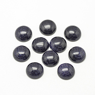 Synthetic Blue Goldstone Cabochons, Dyed, Half Round/Dome, 8x4mm(X-G-R416-8mm-34)