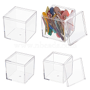 ARRICRAFT 4Pcs 2 Style Square Recyclable Plastic Clear Gift Boxes, with Cover, for Baby Shower Candy Box, Clear, 2pcs/style(CON-AR0001-07)