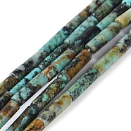 Natural African Turquoise(Jasper) Beads Strands, Column, 14x4mm, Hole: 0.7mm, about 28pcs/strand, 15.16 inch(38.5cm)(G-D464-52)