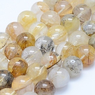 Natural Dendritic Quartz Beads Strands, Round, 12mm, Hole: 1mm, about 33pcs/strand, 15.7 inch(40cm)(G-J373-01-12mm)