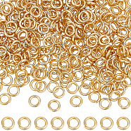 400Pcs 304 Stainless Steel Open Jump Rings, Round Ring, Real 24K Gold Plated, 18 Gauge, 5x1mm, Inner Diameter: 3mm(STAS-BBC0004-53A)