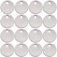 304 Stainless Steel Charms, Stamping Blank Tag Pendants, Flat Round, Stainless Steel Color, 10x1mm, Hole: 1mm, 200pcs/box(STAS-CN0001-43)