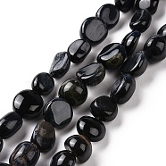 Natural Blue Tiger Eye Beads Strands, Dyed & Heated, Tumbled Stone, Nuggets, 6~10.5x6~7.5x4~5mm, Hole: 0.8mm, about 50~55pcs/strand, 15.94''(40.5cm)(G-A208-11)