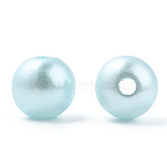 Spray Painted ABS Plastic Imitation Pearl Beads, Round, Light Cyan, 8x9.5mm, Hole: 1.8mm, about 2080 pcs/500g(OACR-T015-05B-07)