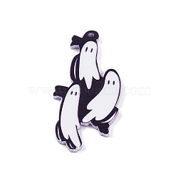 Opaque Acrylic Pendants, Ghost, Midnight Blue, 45x22x2mm, Hole: 1.4mm(MACR-P043-H01)