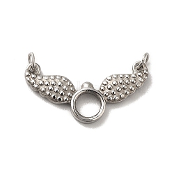 304 Stainless Steel Connector Charms, Angel Wing Links, with Jump Rings, Stainless Steel Color, 12.5x25x2mm, Hole: 2.8mm(STAS-M311-19P)