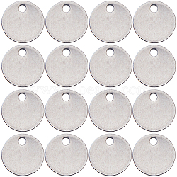 304 Stainless Steel Charms, Stamping Blank Tag Pendants, Flat Round, Stainless Steel Color, 10x1mm, Hole: 1mm, 200pcs/box(STAS-CN0001-43)