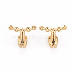 Brass Rhinestone Settings Clip-on Earring Findings, Nickel Free, Real 18K Gold Plated, Fit for 1.6mm rhinestone, 12x16x7mm, Inner Diameter: 7.5x4mm(KK-S356-432-NF)