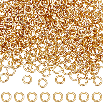 400Pcs 304 Stainless Steel Open Jump Rings, Round Ring, Real 24K Gold Plated, 18 Gauge, 5x1mm, Inner Diameter: 3mm