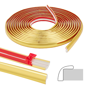 Plastic Edging Band, for Cabinet Repairs, Furniture Restoration, Gold, 12.5~13x5mm, about 5m/bag