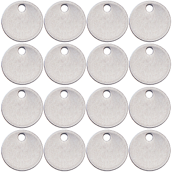 304 Stainless Steel Charms, Stamping Blank Tag Pendants, Flat Round, Stainless Steel Color, 10x1mm, Hole: 1mm, 200pcs/box