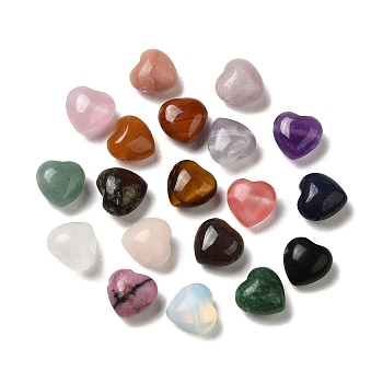 Natural & Synthetic Mixed Stone Beads, Heart, 14.5~15x14.5~15x8.5mm, Hole: 1.5mm